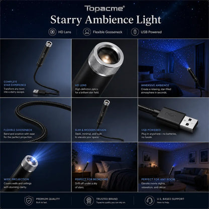 Topacme Celestial Glow USB Starry Ambience Light