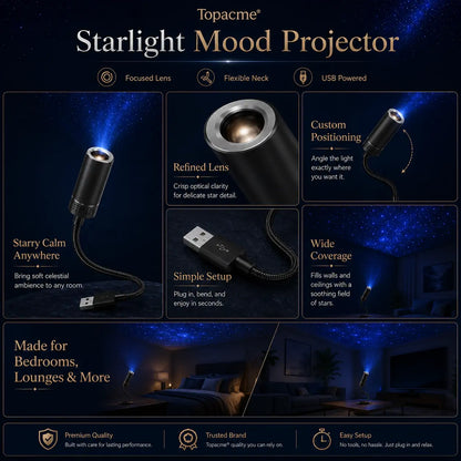 Topacme Midnight Aura USB Star Projector
