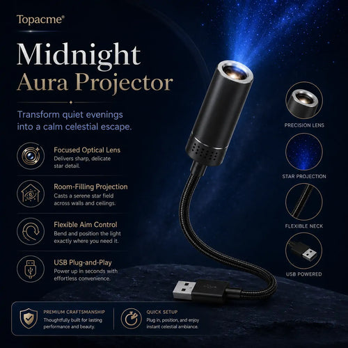 Topacme Midnight Aura USB Star Projector