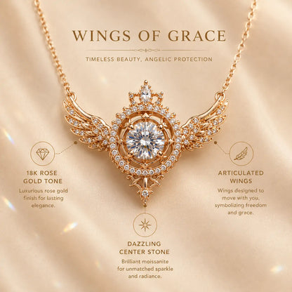 Moving Angel Wing Necklace